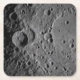 Artemis II Lunar Craters Square Paper Coaster