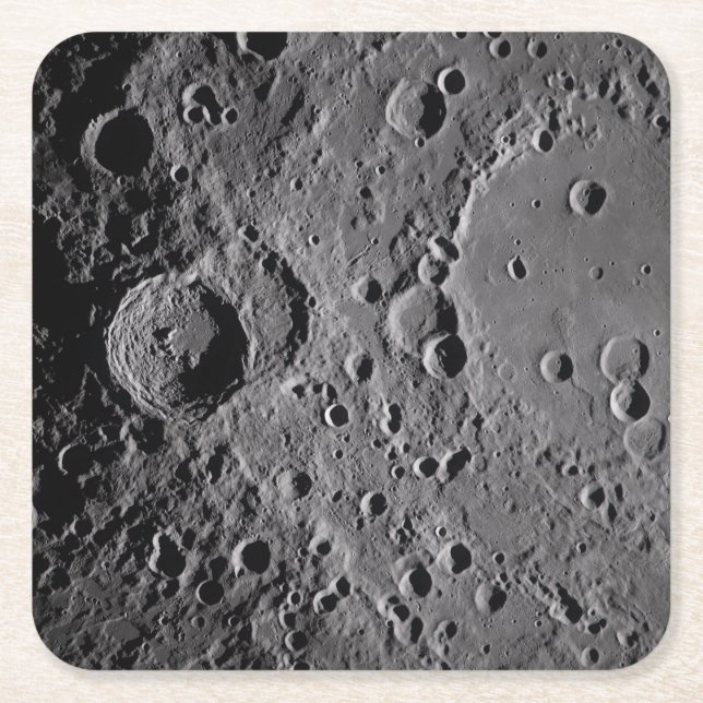 Artemis II Lunar Craters Square Paper Coaster (Front)