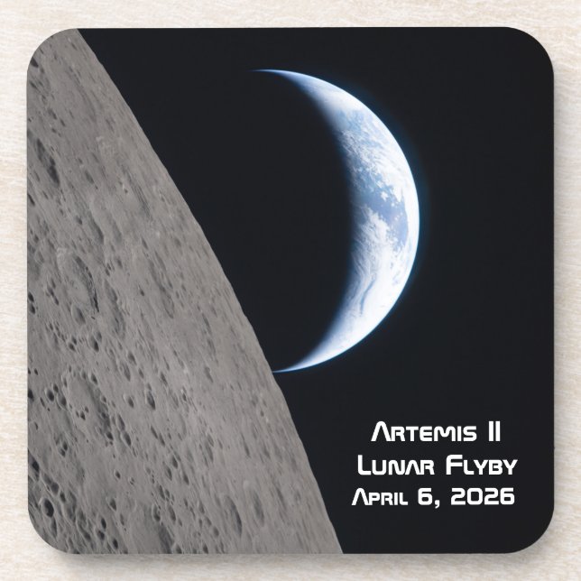 Artemis II Lunar Flyby Beverage Coaster (Front)