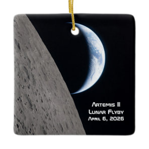 Artemis II Lunar Flyby Ceramic Ornament