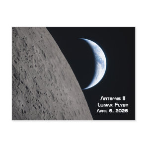 Artemis II Lunar Flyby Holiday Postcard
