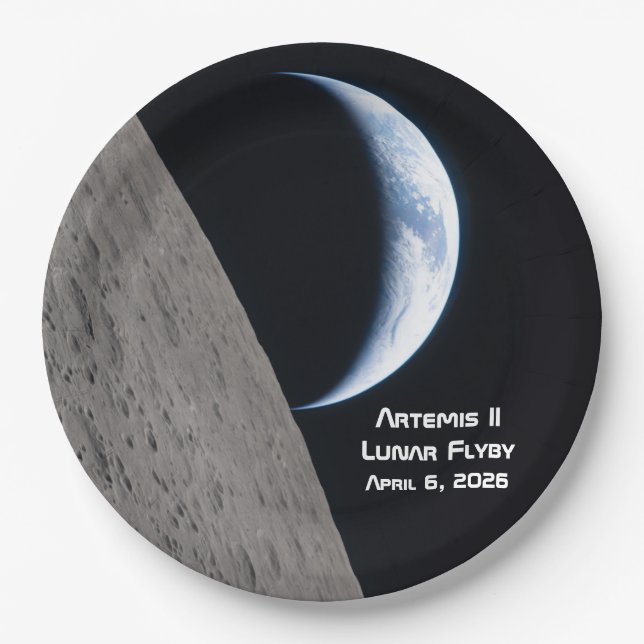 Artemis II Lunar Flyby Paper Plates (Front)