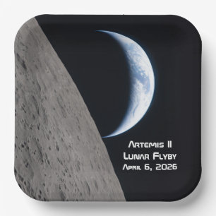Artemis II Lunar Flyby Paper Plates