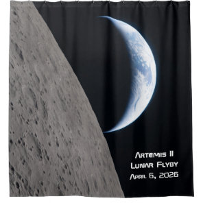 Artemis II Lunar Flyby Shower Curtain