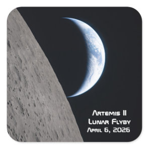 Artemis II Lunar Flyby Square Sticker