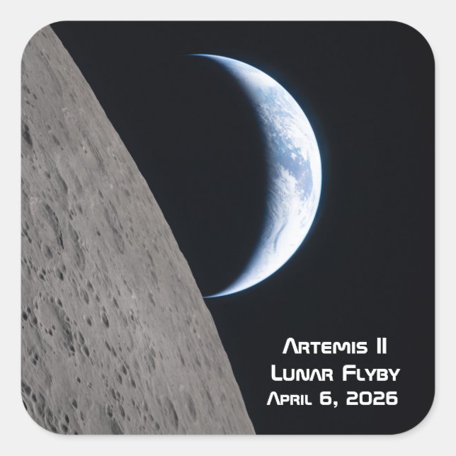 Artemis II Lunar Flyby Square Sticker (Front)