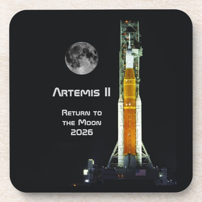 Artemis II Moon Mission Beverage Coaster (Front)