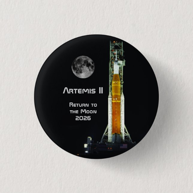 Artemis II Moon Mission Button (Front)