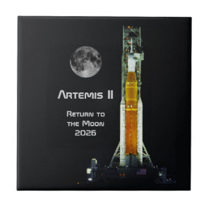 Artemis II Moon Mission Ceramic Tile