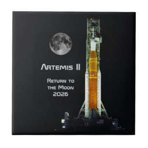 Artemis II Moon Mission Ceramic Tile