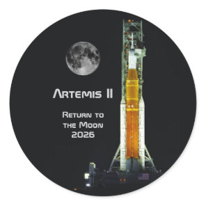 Artemis II Moon Mission Classic Round Sticker