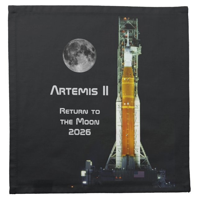 Artemis II Moon Mission Cloth Napkin (Front)