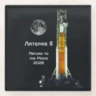 Artemis II Moon Mission Glass Coaster