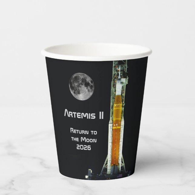 Artemis II Moon Mission Paper Cups (Front)