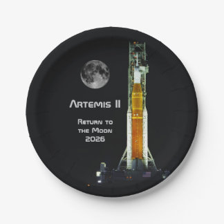 Artemis II Moon Mission Paper Plates