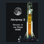 Artemis II Moon Mission Photo Print<br><div class="desc">This Artemis II mission marks to return of humankind to the vicinity of the Moon after a lapse of over 50 years. This 10 day mission will carry four astronauts on a free-return trajectory around the Moon and back to Earth. The spacecraft consists of the NASA SLS Space Launch System...</div>