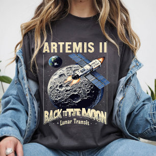 Artemis II NASA Moon Mission Cosmic Galaxy Art T-Shirt