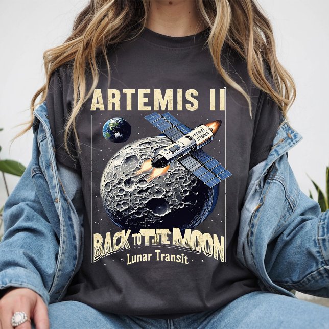 Artemis II NASA Moon Mission Cosmic Galaxy Art T-Shirt (Creator Uploaded)