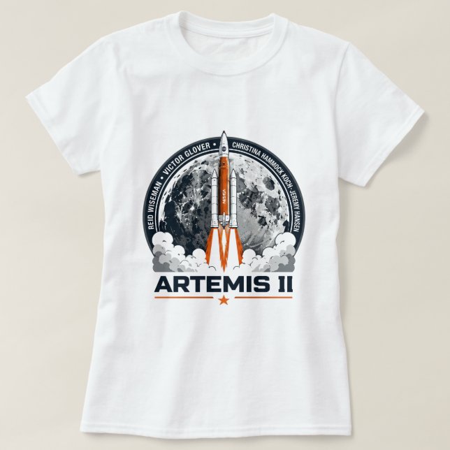 Artemis II Space Mission Rocket Launch T-Shirt - M (Design Front)