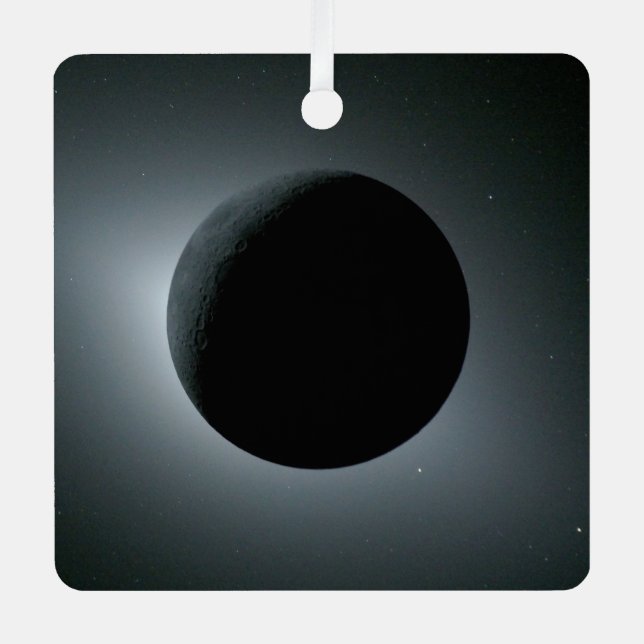 Artemis II Total Solar Eclipse Metal Ornament (Front)