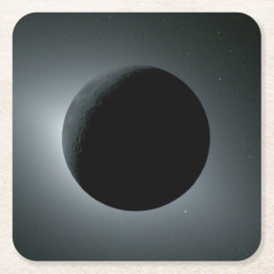 Artemis II Total Solar Eclipse Square Paper Coaster