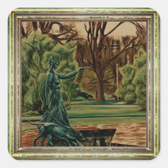 Artemis In The Gardens Square Sticker (Front)