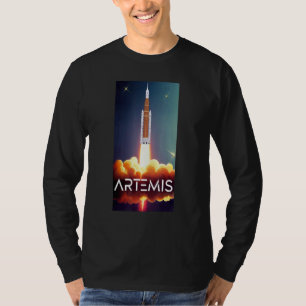 Artemis Launch SLS Moon Rocket Orbit Space T-Shirt