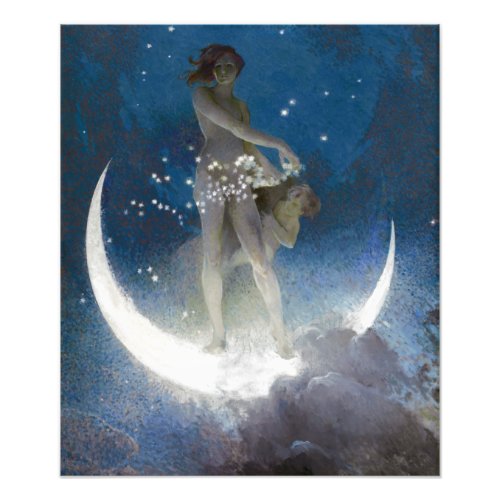 Artemis Moon Goddess Scattering Night Stars Photo Print