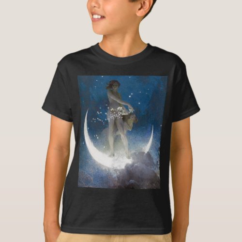 Artemis Moon Goddess Scattering Night Stars T_Shirt
