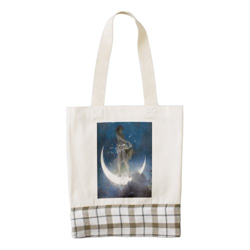Artemis Moon Goddess Scattering Night Stars Zazzle HEART Tote Bag