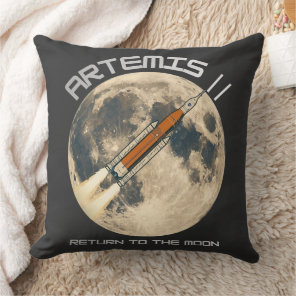 artemis moon mission throw pillow