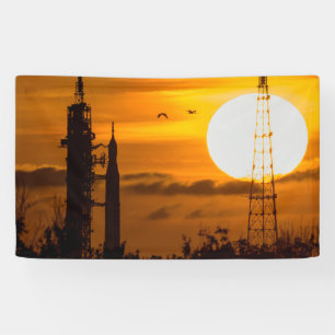 Artemis Moon Rocket at Dawn Banner