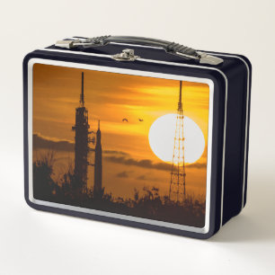 Artemis Moon Rocket at Dawn Metal Lunch Box