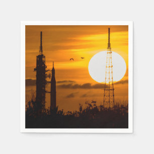 Artemis Moon Rocket at Dawn Napkins