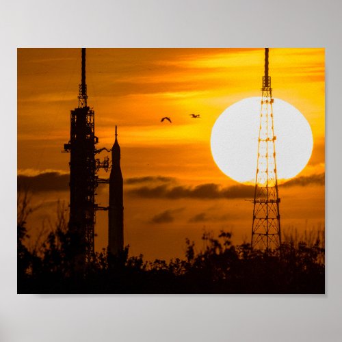Artemis Moon Rocket at Dawn Poster
