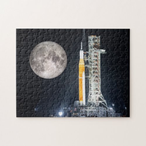 Artemis One Moon Rocket at Night Jigsaw Puzzle
