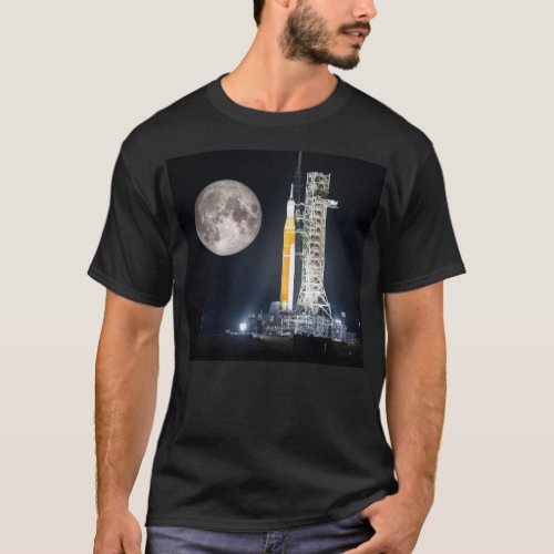 Artemis One Moon Rocket at Night T_Shirt