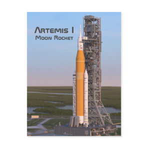Artemis One Moon Rocket on Pad Postcard