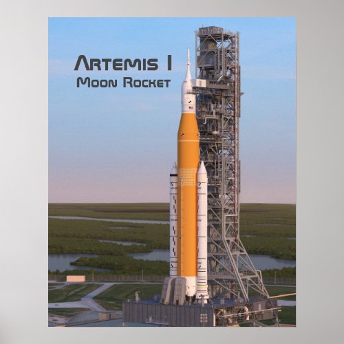 Artemis One Moon Rocket on Pad  Poster