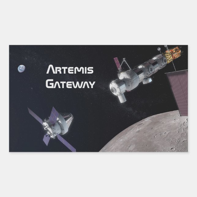 Artemis Orion SLS Moon Mission Rectangular Sticker (Front)