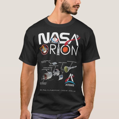 Artemis Orion Space Launch System SLS Schematics T_Shirt