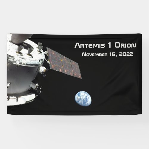 Artemis Orion Spacecraft Blue Marble Banner