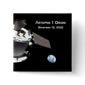 Artemis Orion Spacecraft Blue Marble Button