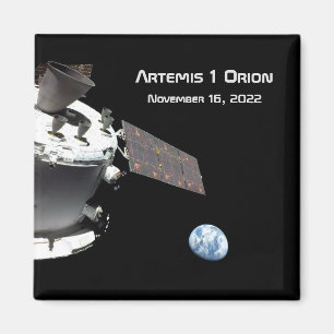 Artemis Orion Spacecraft Blue Marble Button Magnet