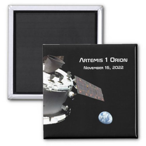 Artemis Orion Spacecraft Blue Marble Button Magnet