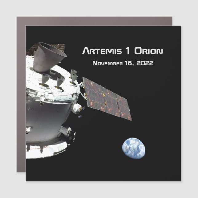 Artemis Orion Spacecraft Blue Marble Car Magnet (Front)