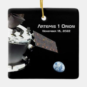 Artemis Orion Spacecraft Blue Marble Ceramic Ornament