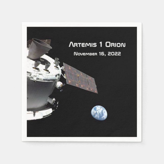 Artemis Orion Spacecraft Blue Marble Napkins (Front)