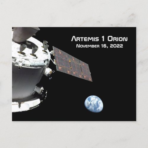 Artemis Orion Spacecraft Blue Marble Postcard