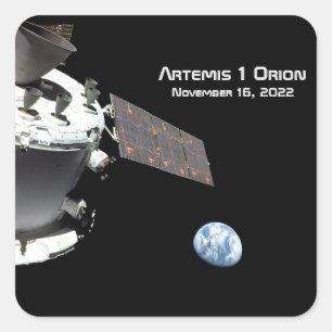 Artemis Orion Spacecraft Blue Marble Square Sticker
